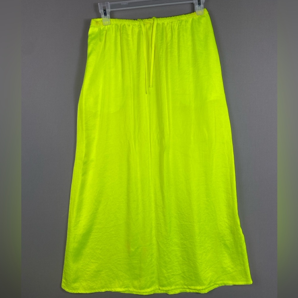 American Vintage Bright Yellow Skirt | Midi Cotton Blend Size Small